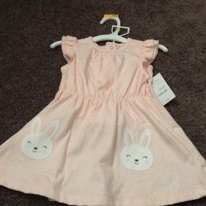 Baby girls pink bunny dress